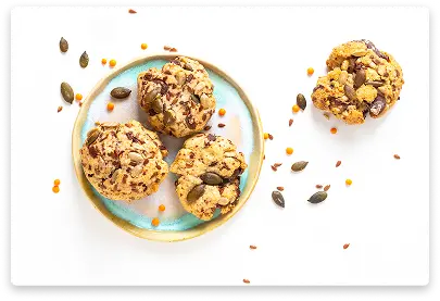 Cookies made with honey and mixed grains for texture